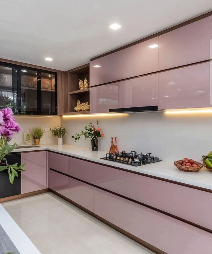 Blush Gloss Modular Kitchen