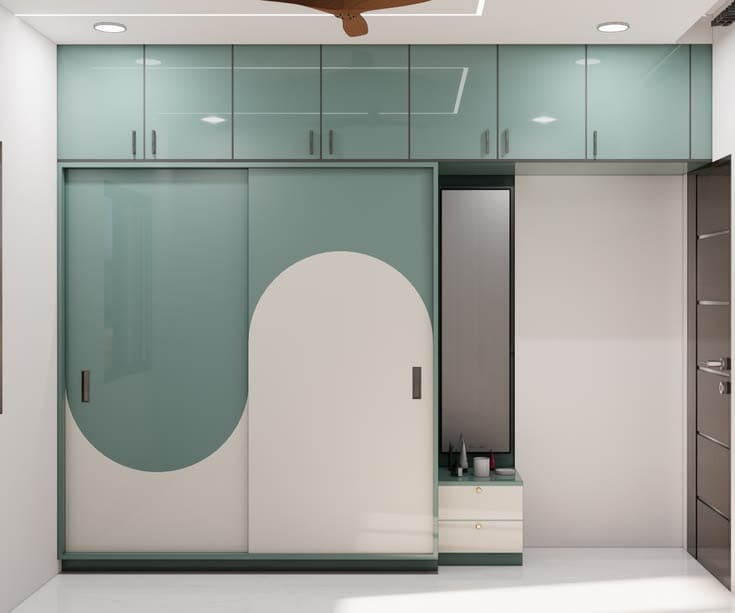 Natural Wood Built-In Cupboard